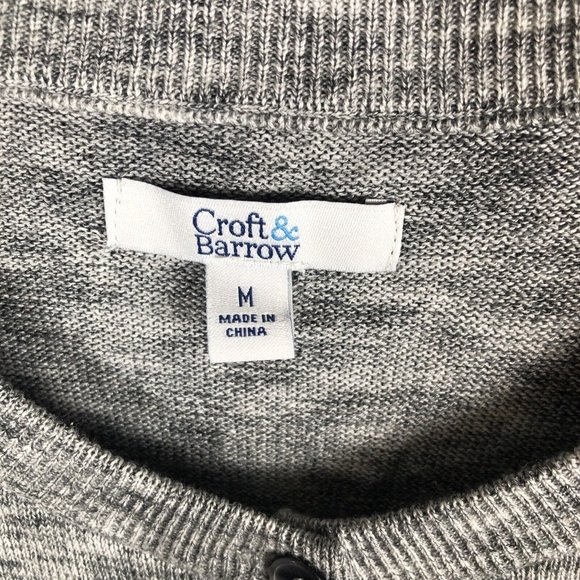 Croft and Barrow Woman's Cardigan Sweater Size Medium Long Sleeve Button Up - Picture 4 of 10